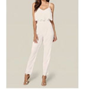 Bebe Ella Bow open tie back Jumpsuit- NWOT